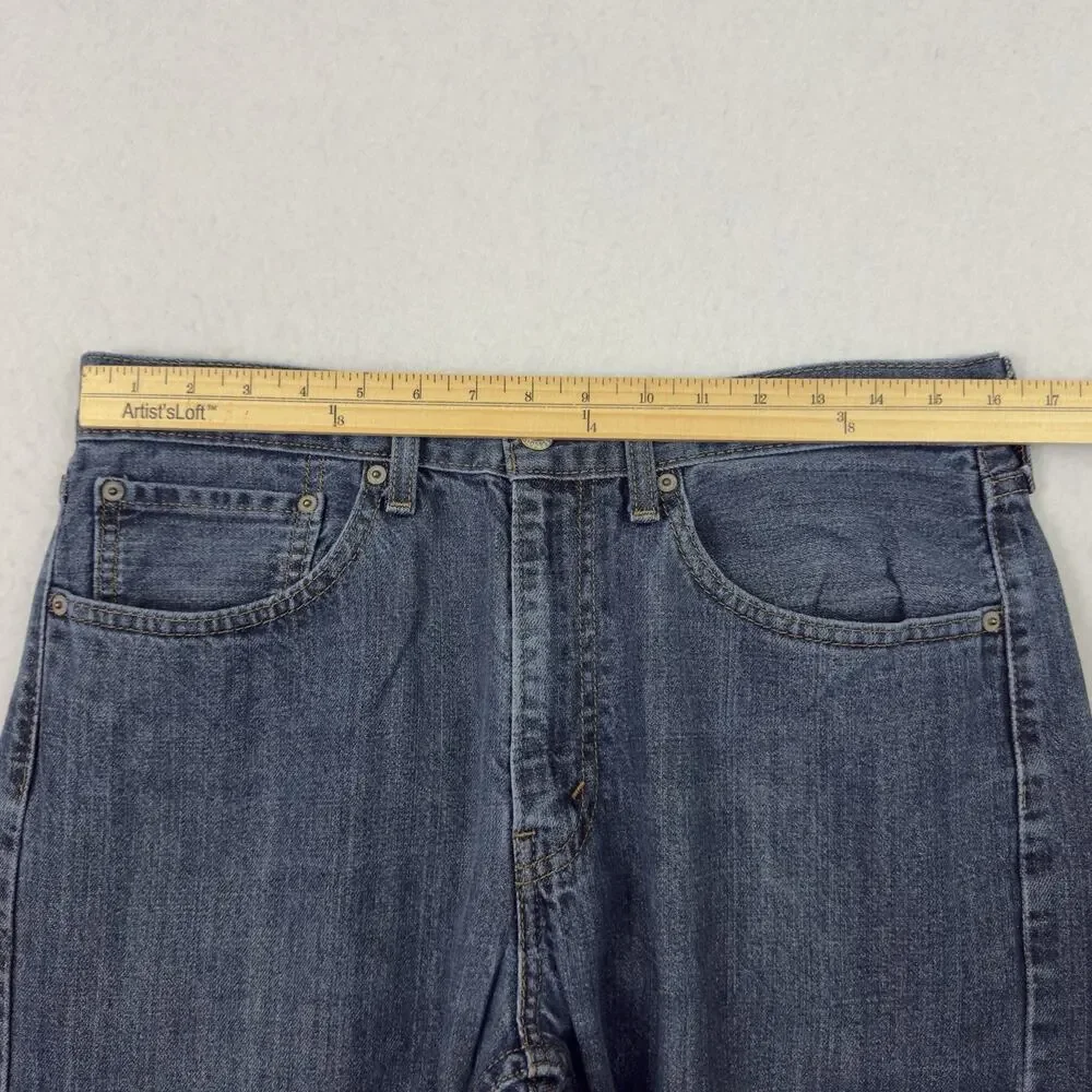 Levis 505 Jeans Mens 34x32 Blue Regular Fit Medium Wash Denim Stretch